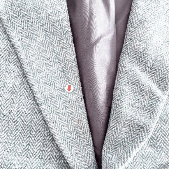 Arnold Palmer Mens Tweed Wool Herringbone Sport Coat Blazer Jacket Green Size 42 - Picture 12 of 12